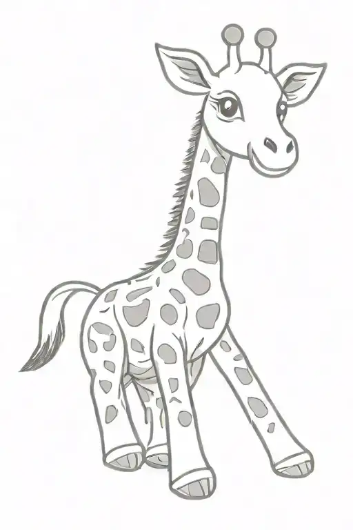 giraffe teddy bear that's beat up and broken  tattoo design idea