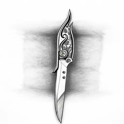 switchblade or butterfly knife tattoo tattoo design idea
