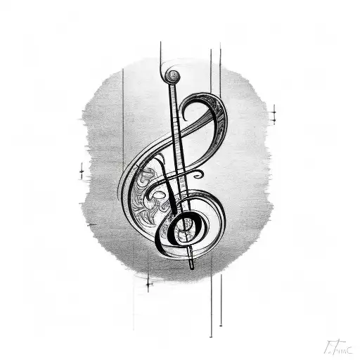 Bass clef tattoo design idea