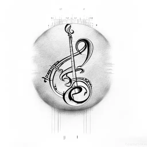 Bass clef tattoo design idea