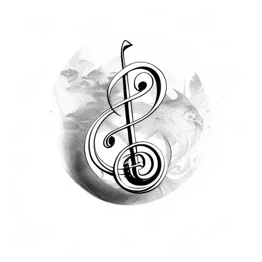 Bass clef tattoo design idea