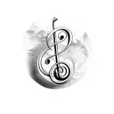 Bass clef tattoo design idea