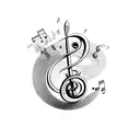 Bass clef tattoo design idea