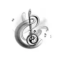 Bass clef tattoo design idea