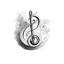 Bass clef tattoo design idea