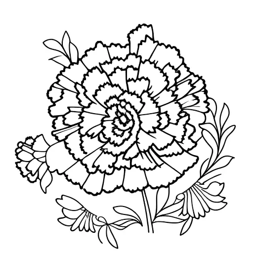 carnation and aster flowers  tattoo design idea