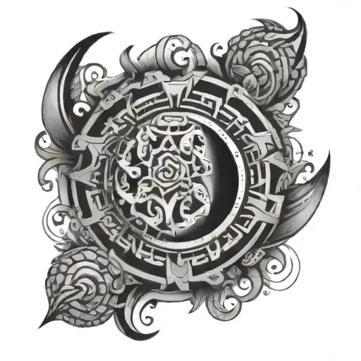 underground style elbow round tattoo tattoo design idea