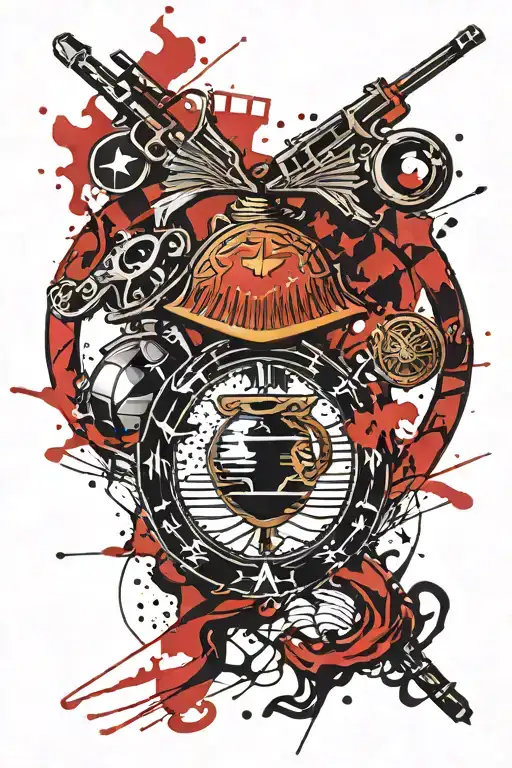 united states marine corps emblem tattoo design idea
