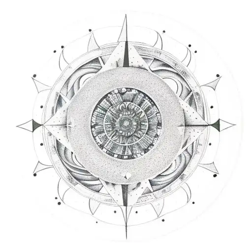 Universe , Saturn & Uranus,Venus,Constellation,mandala art,COMPASS tattoo design idea