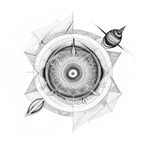 Universe , Saturn & Uranus,Venus,Constellation,mandala art,COMPASS tattoo design idea