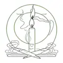 A still-smoking unlit match touching the top of another match lights the whole thing in a circle with just tattoo design idea