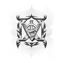 West Ham logo with crossed hammers tattoo design idea