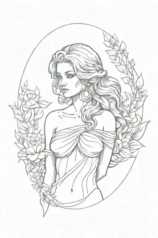 full body Aphrodite realistic sexy girl shoulder tattoo tattoo design idea