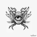 crab eye wings angel tattoo design idea