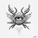 crab eye wings angel tattoo design idea