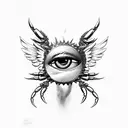 crab eye wings angel tattoo design idea