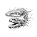 mutated humans crossed with reptiles tattoo design idea
