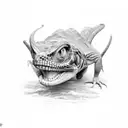 mutated humans crossed with reptiles tattoo design idea