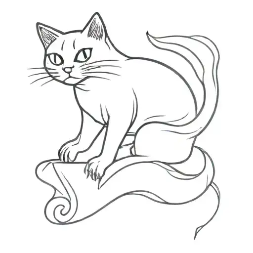 A cunning ghost in the form of a sheet steals a cat tattoo design idea