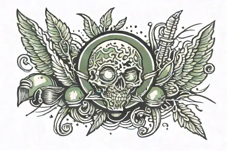 eod bomb green day falls tattoo design idea