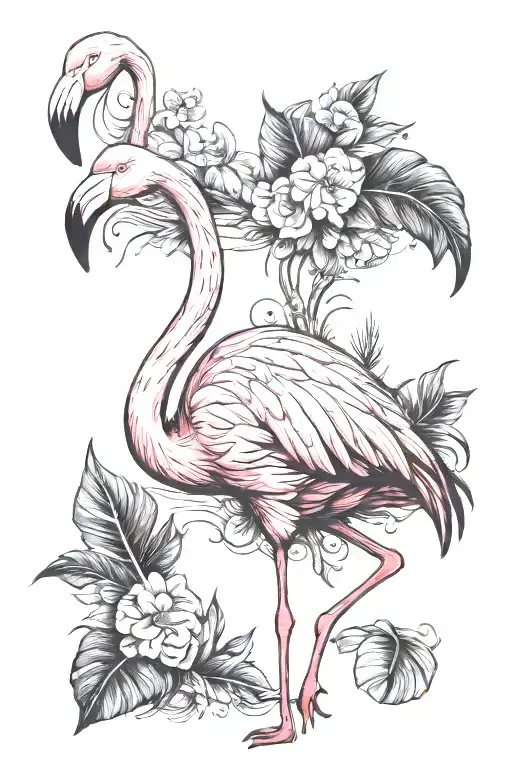 Flamingo tattoo design idea