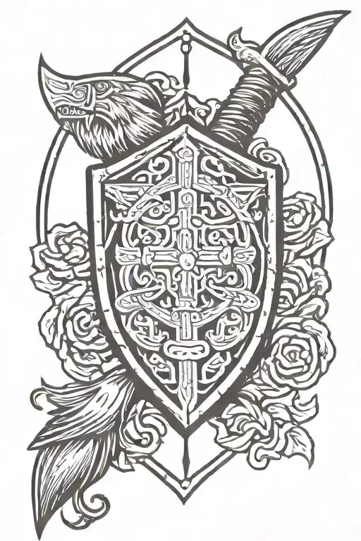 viking shield tattoo design idea