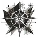 arrow compass libra tattoo design idea