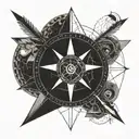 arrow compass libra tattoo design idea