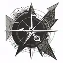 arrow compass libra tattoo design idea