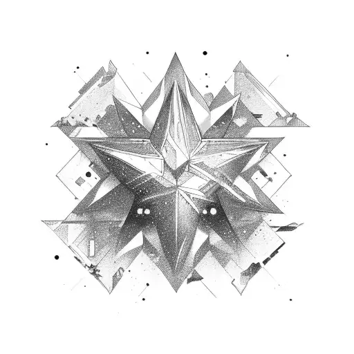 Stars in a emo style tattoo design idea