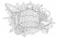 hustle hard tattoo design idea
