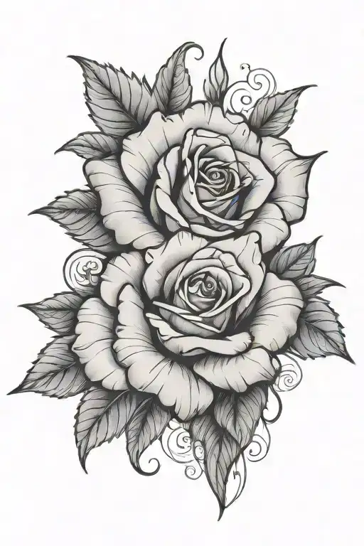 dollar rose wrapped tattoo design idea