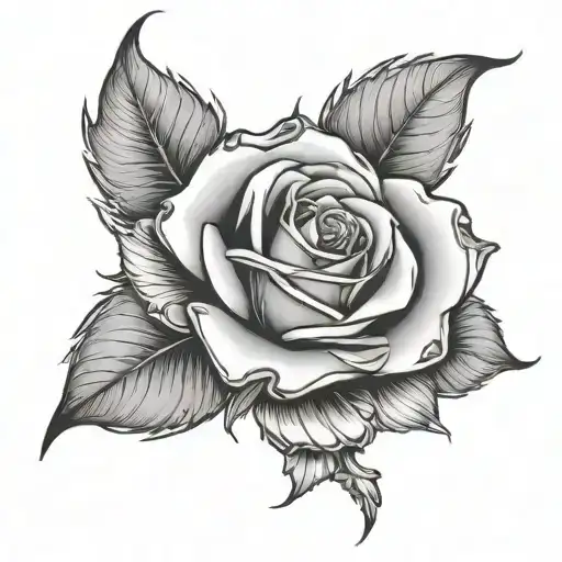 dollar rose wrapped tattoo design idea