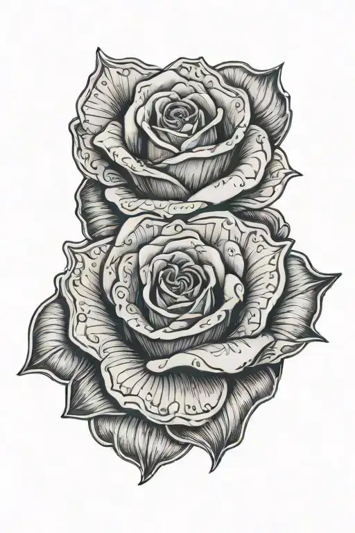 100  dollar bill  rose wrapped tattoo design idea