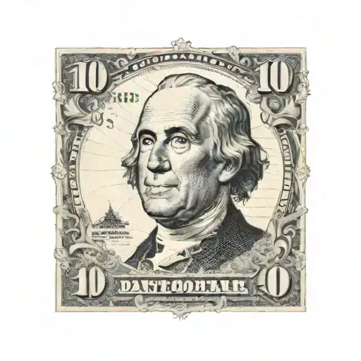 100  dollar bill tattoo design idea