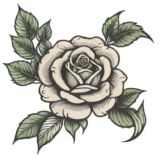 dollar rose tattoo design idea