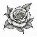 dollar rose wrapped tattoo design idea