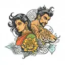 arjun with krishana tattoo design idea