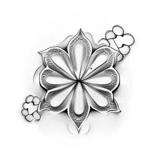 four leaf clover with dew drop tattoo design idea