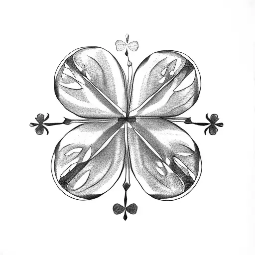 four leaf clover tattoo design idea