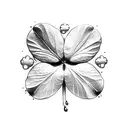 four leaf clover with dew drop tattoo design idea