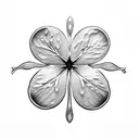 four leaf clover with dew drop tattoo design idea