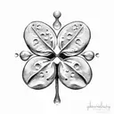 four leaf clover with dew drop tattoo design idea