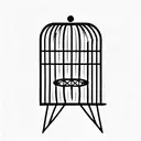 open cage with a dead bird inside and other flying away from the open door tattoo design idea