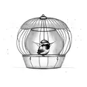 I envisions  birdcage with an open door. Inside the cage, a lifeless bird and others flying away  tattoo design idea