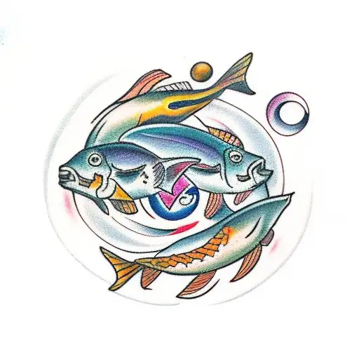 pisces and Aries Combined  tattoo design idea