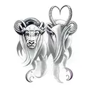 Aries and Pisces combined  tattoo design idea