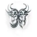 Aries and Pisces combined  tattoo design idea