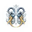 Aries and Pisces combined  tattoo design idea