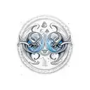 Aries and Pisces combined  tattoo design idea